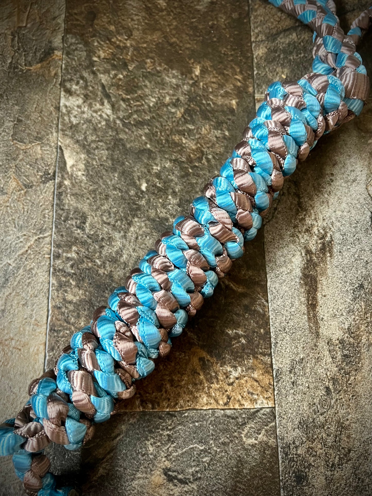 Muletape Halter w/Removable 9’ Lead - Bronze & Teal - Average Horse