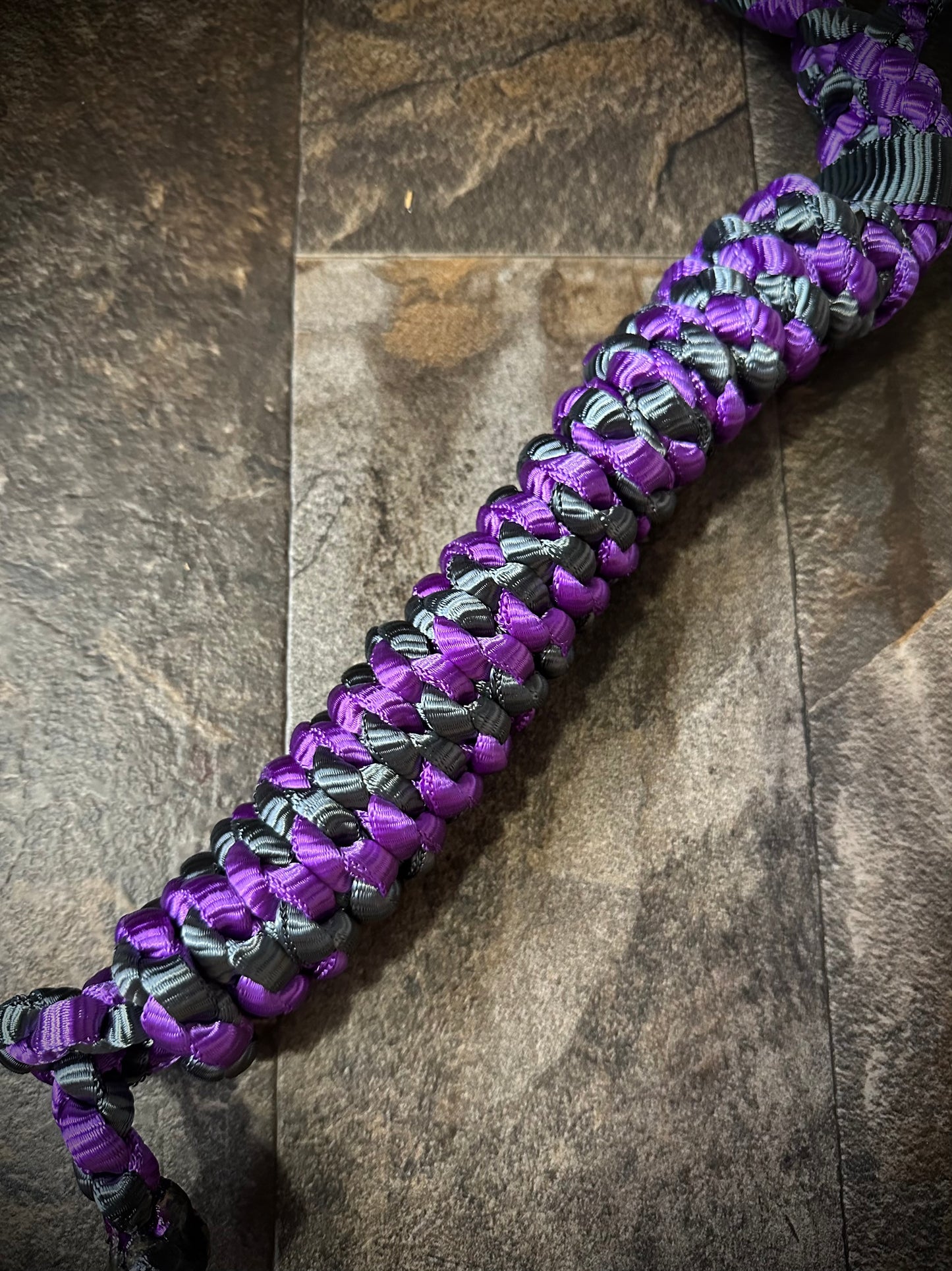 Muletape Halter w/Removable 10’ Lead - Violet & Gunmetal