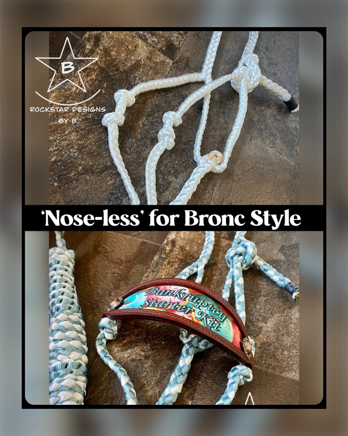 *Made to Order* - ‘Nose-less’ Muletape Halter w/Removable 10’ Lead - 1 Color - Average Horse