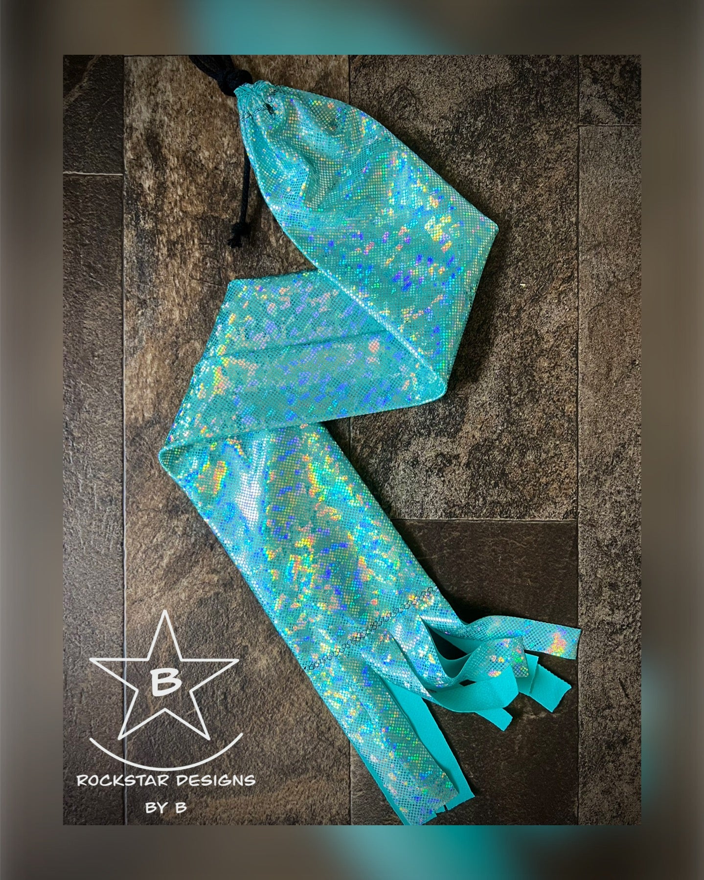 Single Tube Tail Bag - Holographic Mint/Teal - RTS