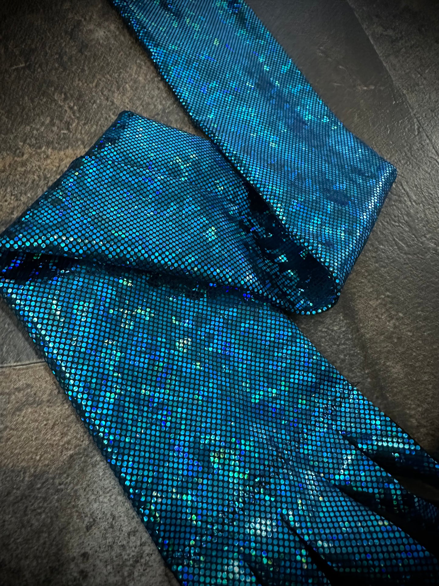 Single Tube Tail Bag - Dark Teal Holographic Glitter - RTS