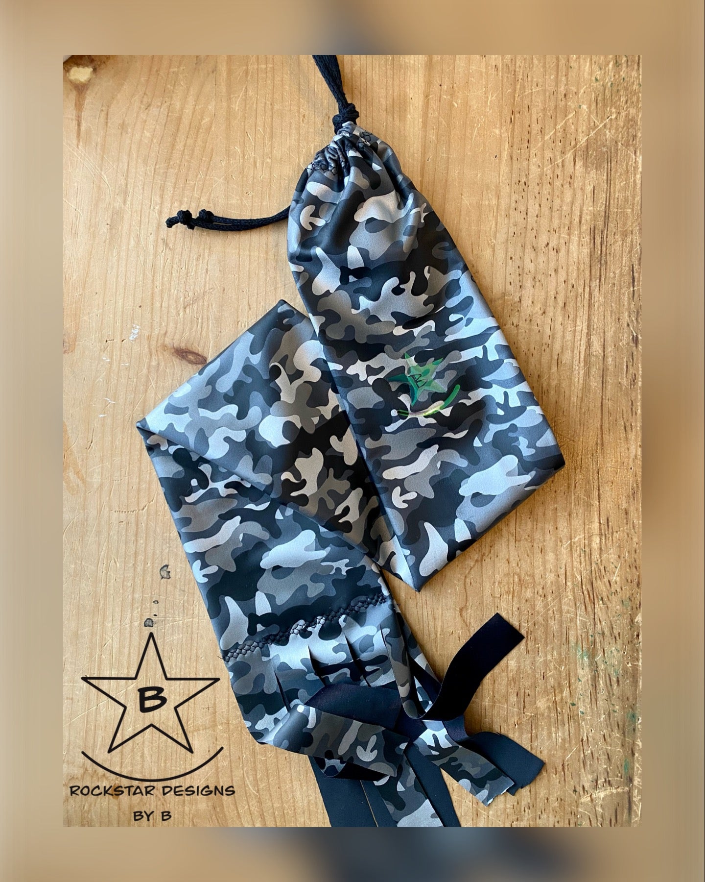 Single Tube Tail Bag - Black & Grey Camo - RTS