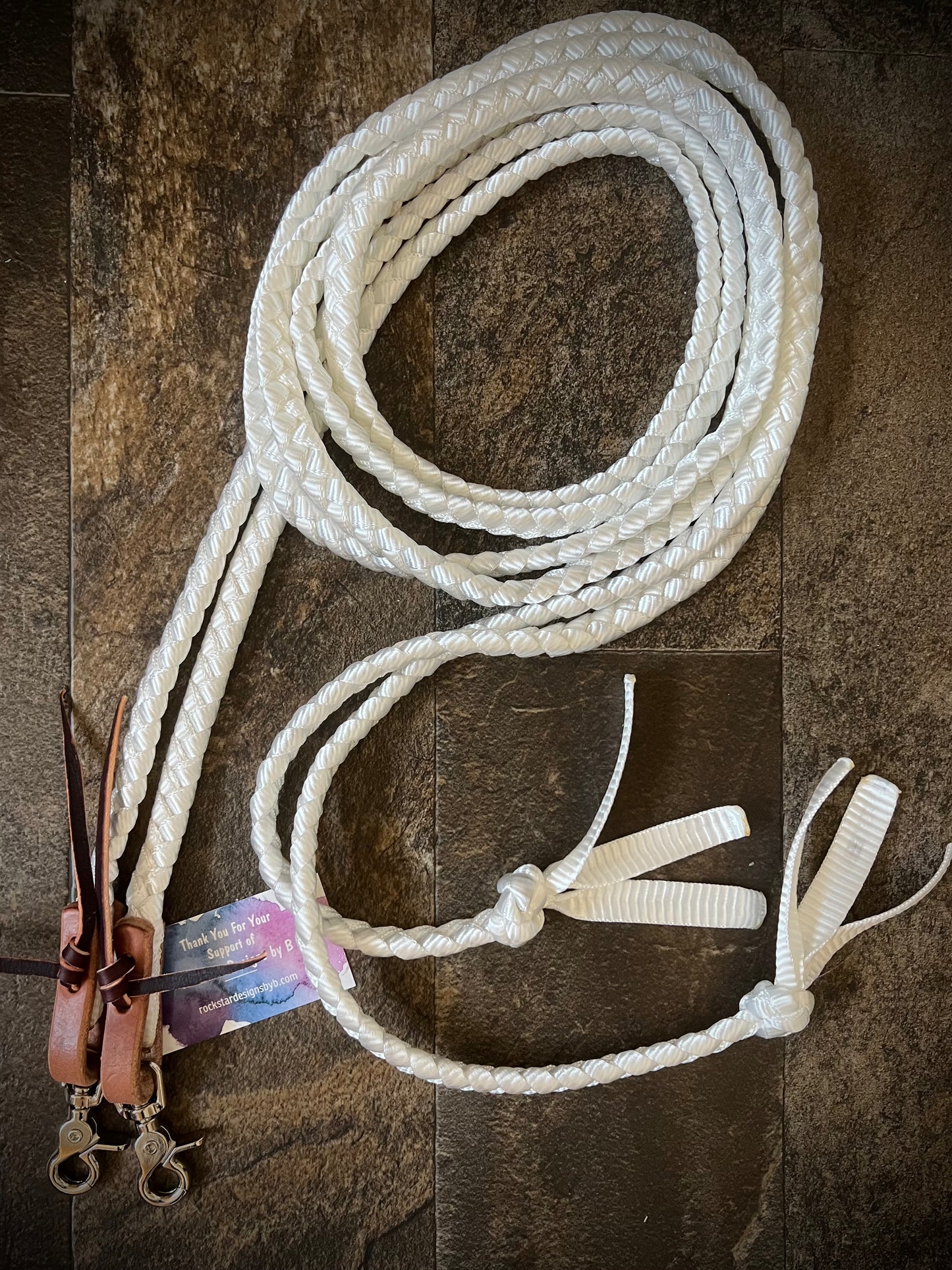 *Made to Order* Muletape Split Reins - WITH Water Tie End & Snaps - 8.5ft
