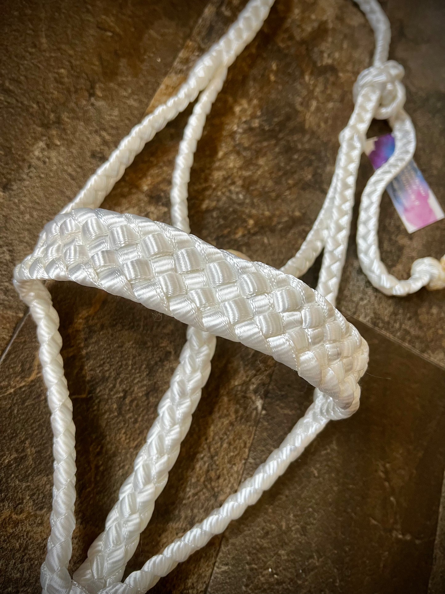 Muletape Halter w/Removable 9’ Lead - White - Average Horse - RTS