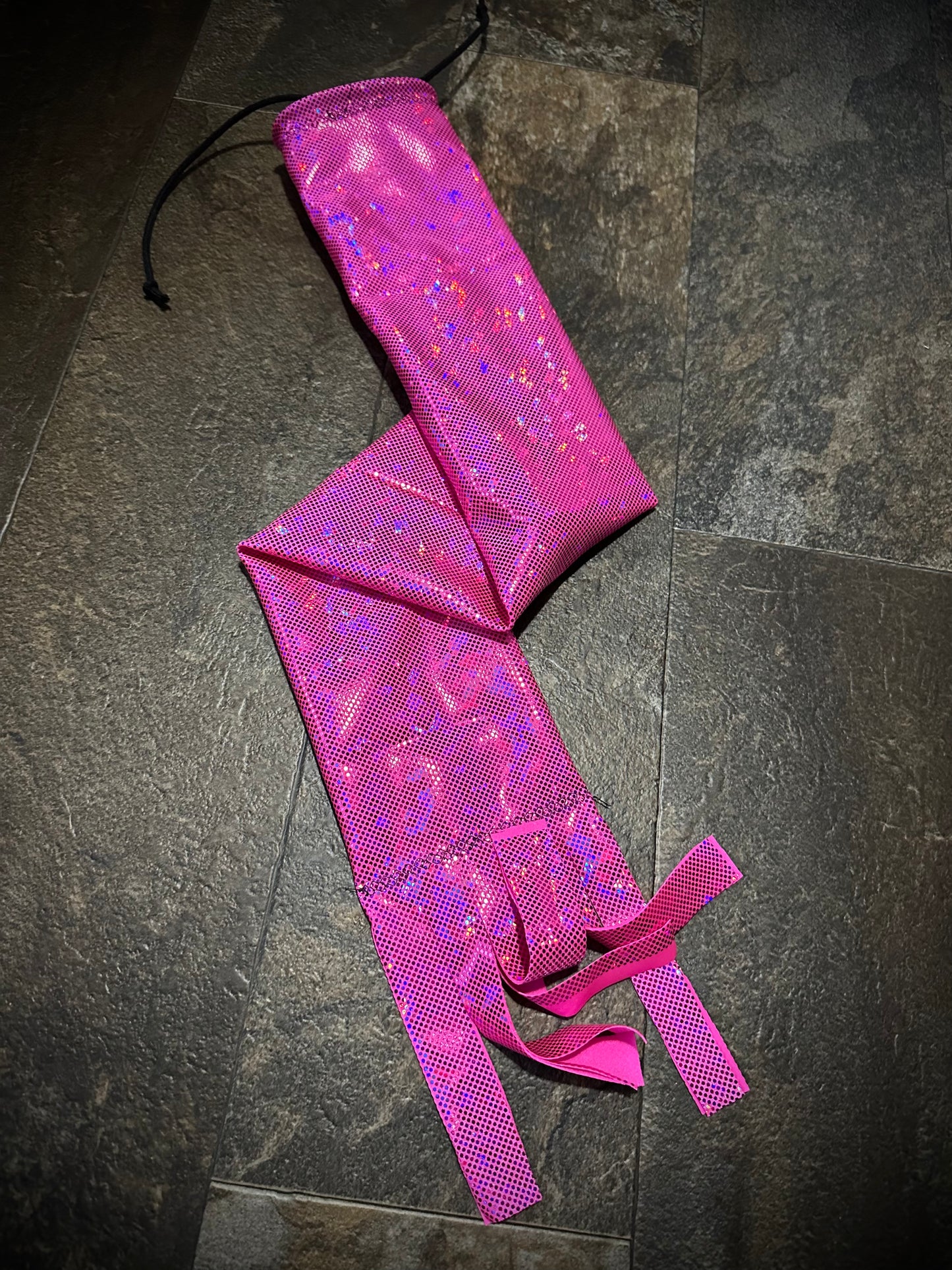 Matches Set - Set of 12 Mane Bags & 1 Tail Bag - Holographic Hot Pink - RTS