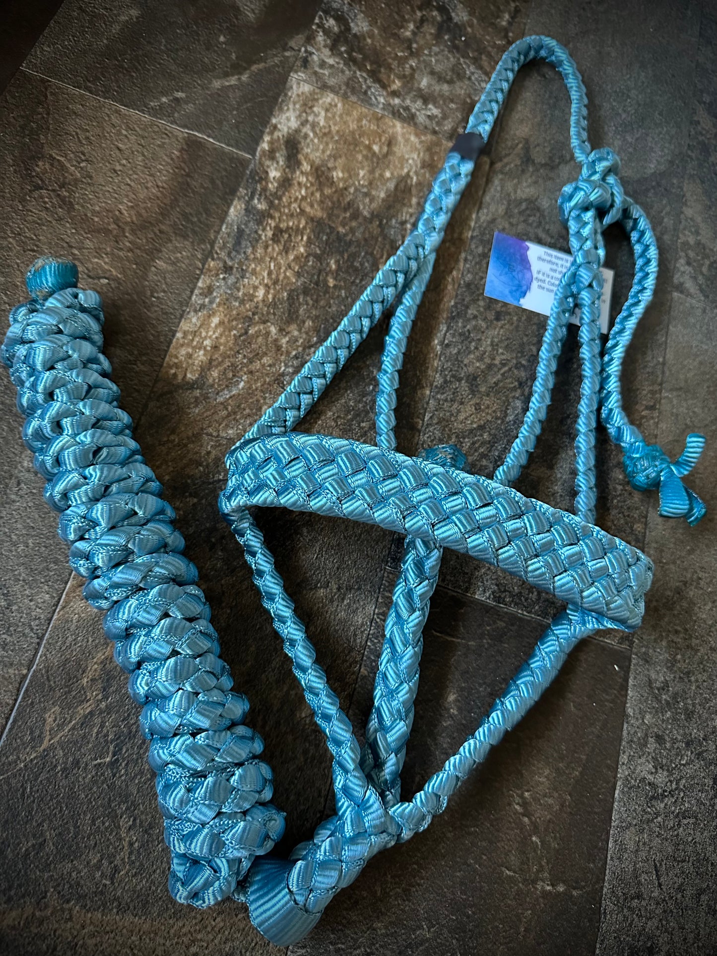 Muletape Halter w/Removable 10’ Lead - Teal/Blue