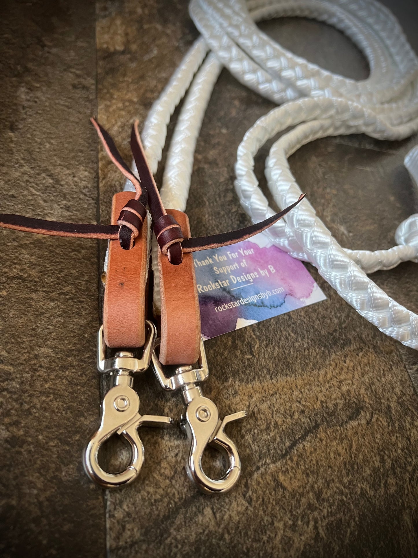 *Made to Order* Muletape Split Reins - WITH Water Tie End & Snaps - 8.5ft