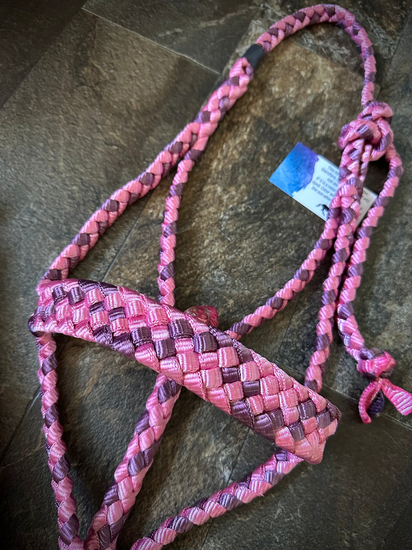 Muletape Halter w/Removable 10’ Lead - Pink & Wine - RTS