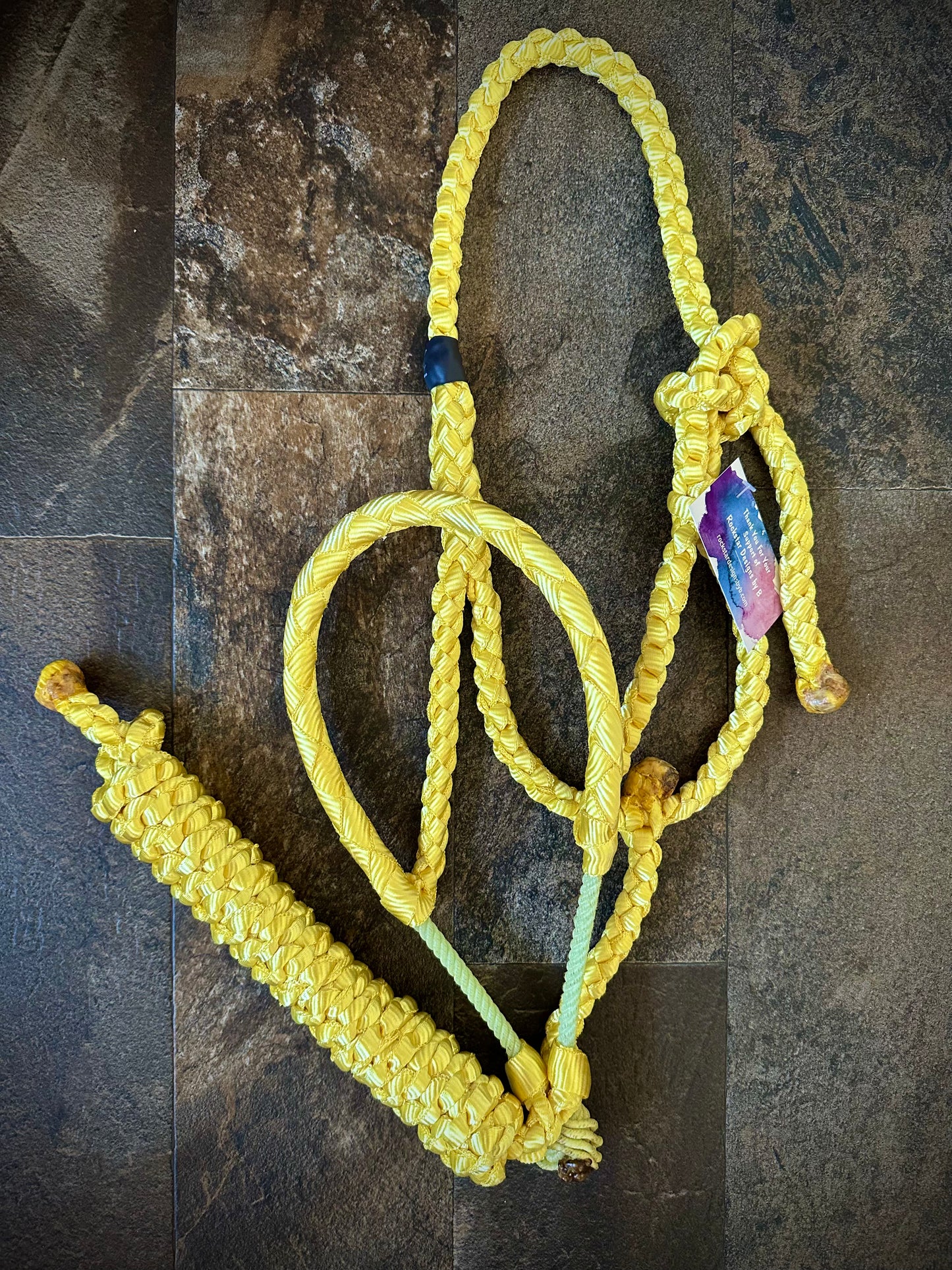 Lariat Nose Muletape Halter w/10’ Lead - Yellow