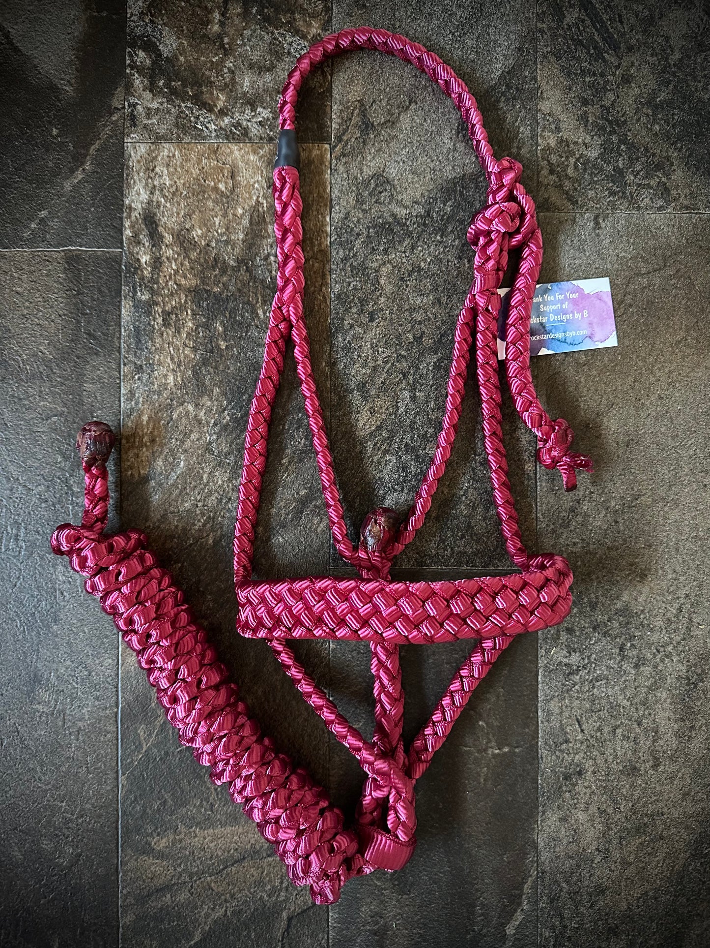Muletape Halter w/Removable 10’ Lead - Crimson