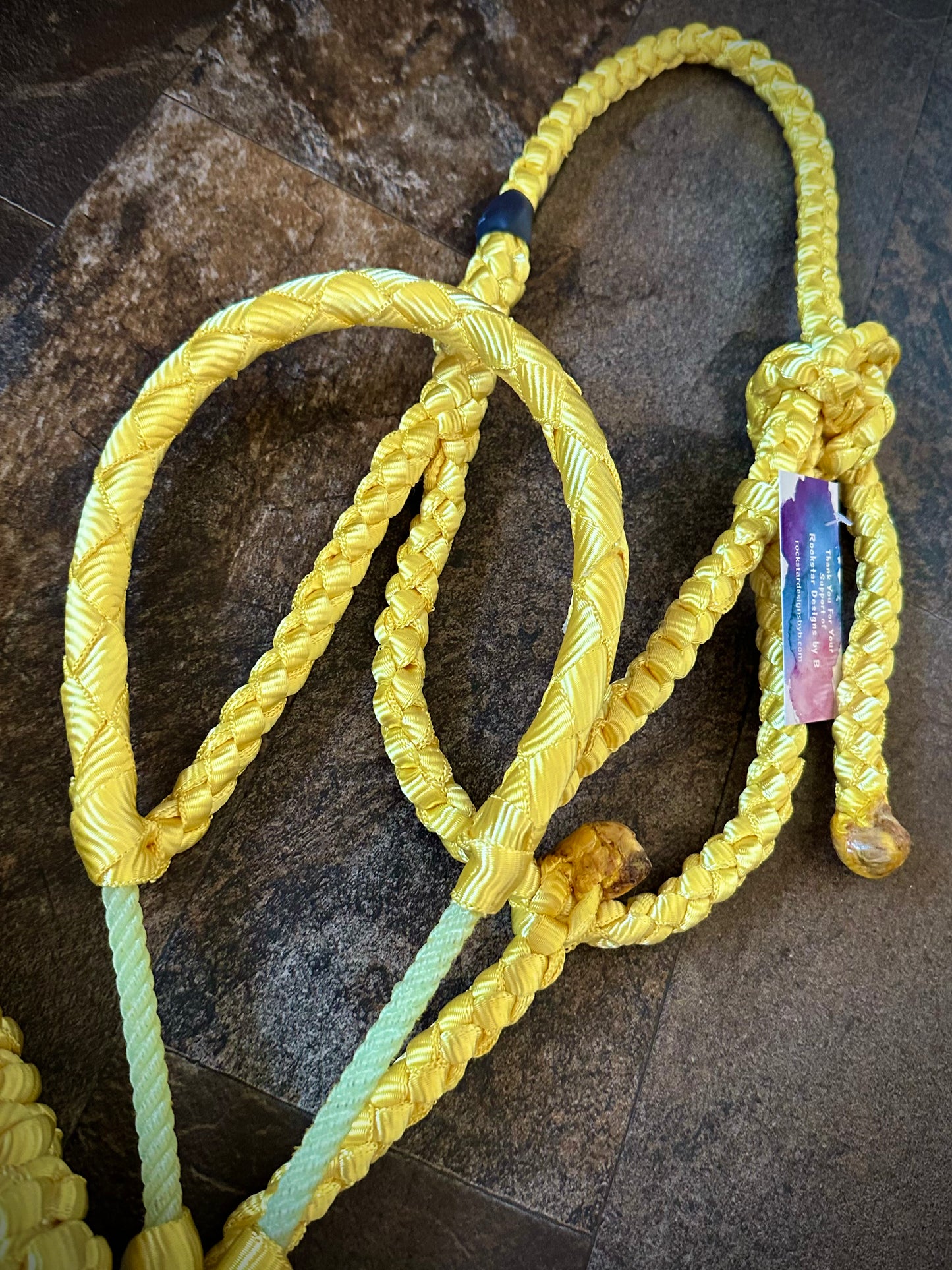 Lariat Nose Muletape Halter w/10’ Lead - Yellow
