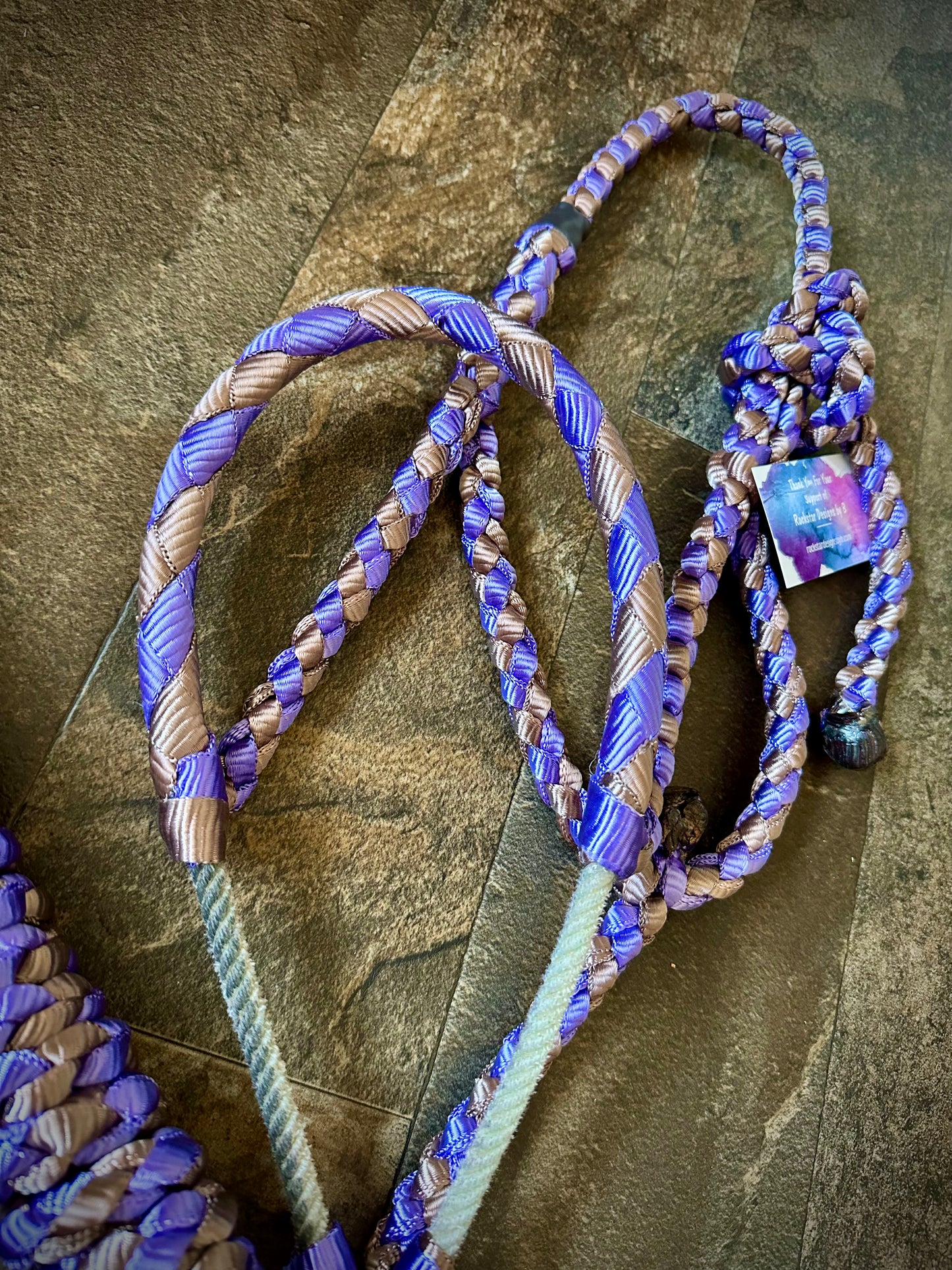 Lariat Nose Muletape Halter - Purple & Brown
