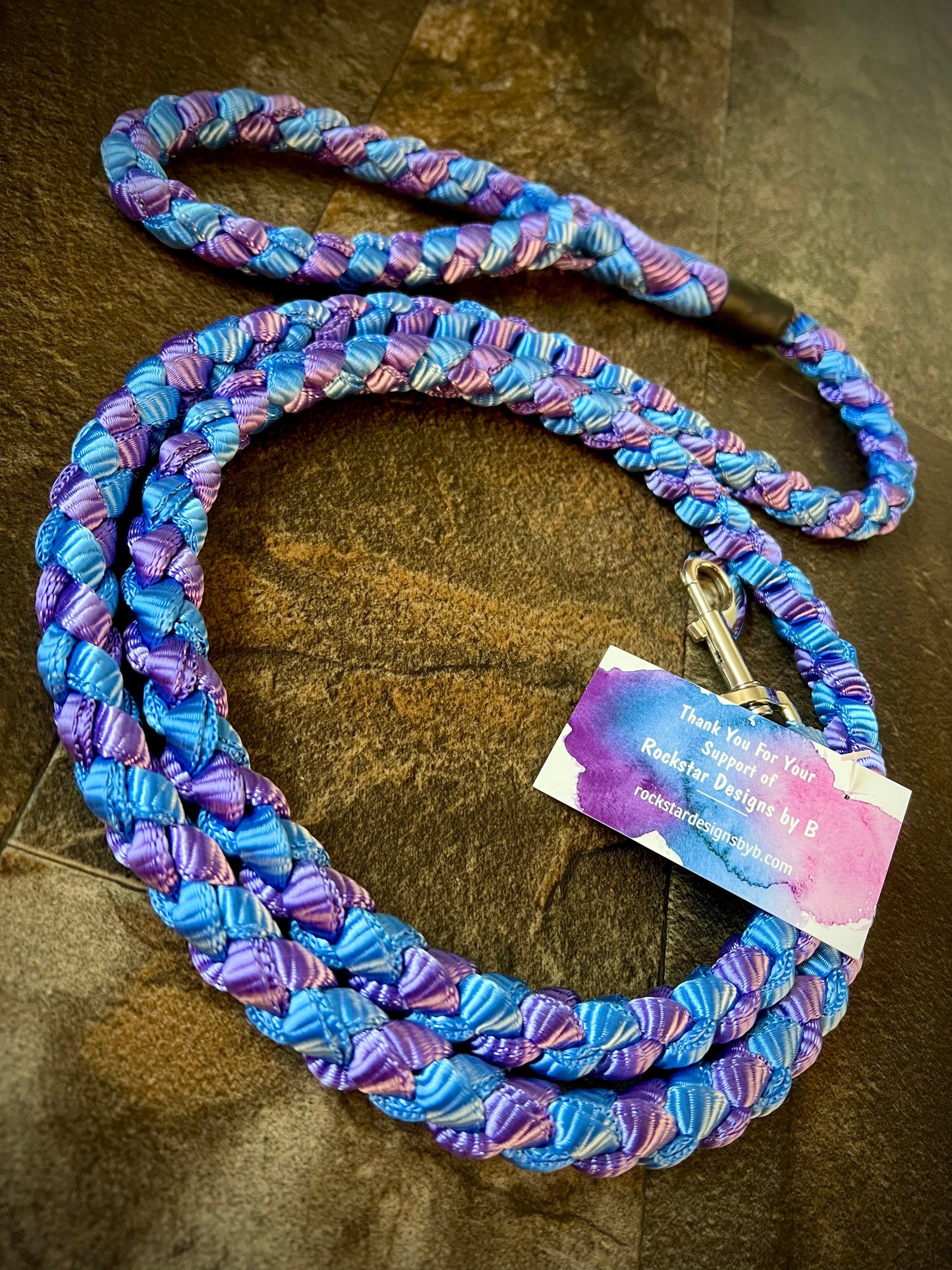6’ Muletape Dog Leash - Purple & Blue