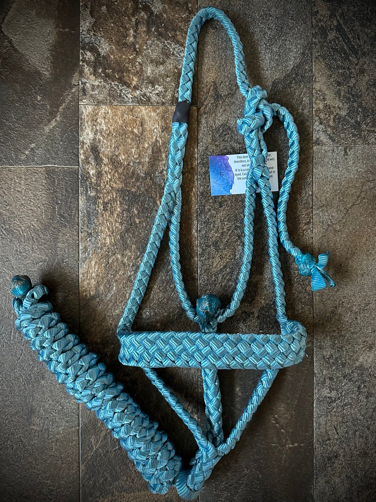 Muletape Halter w/Removable 10’ Lead - Teal/Blue