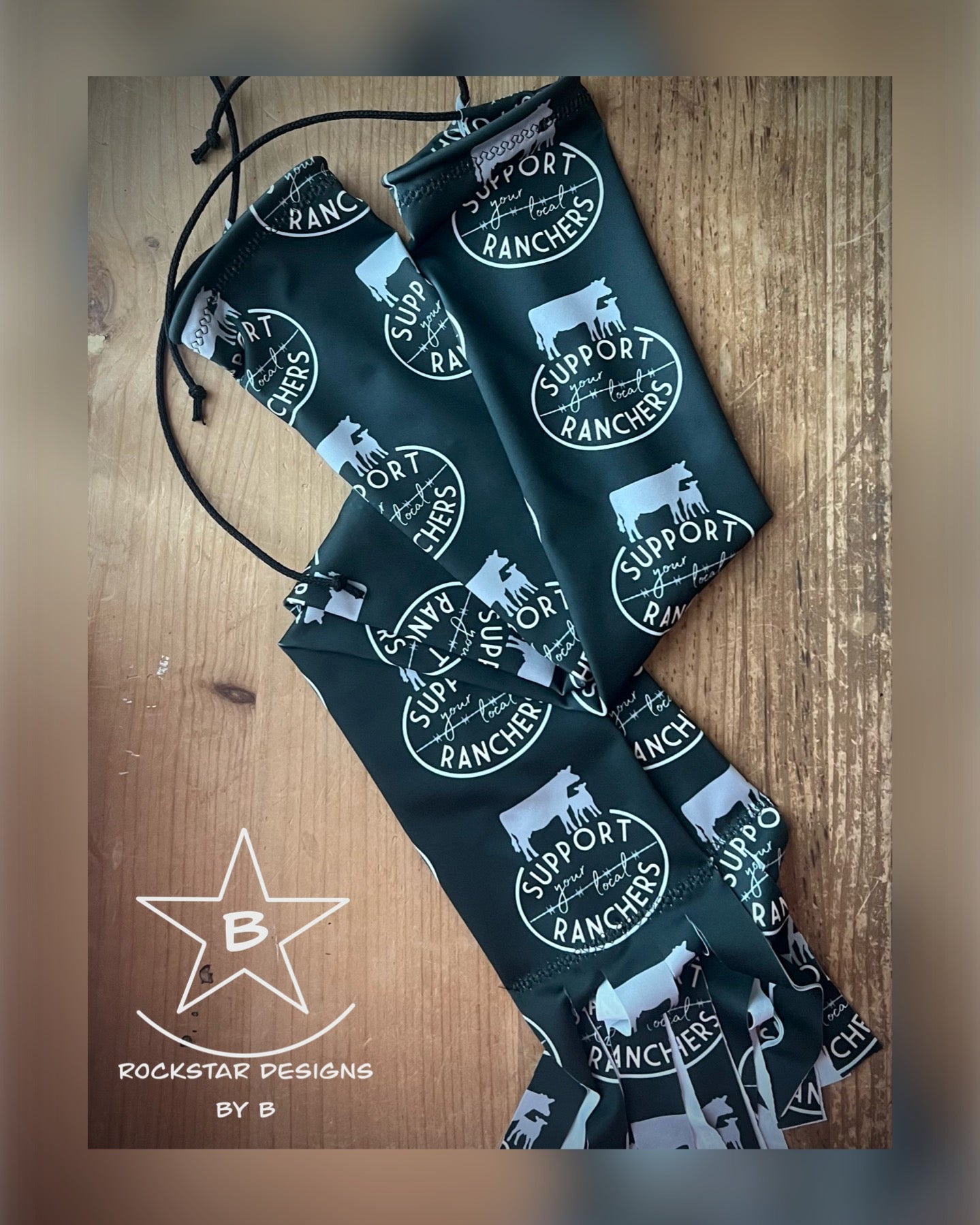 Single Tube Tail Bag - Support Your Local Ranchers - Black - RTS