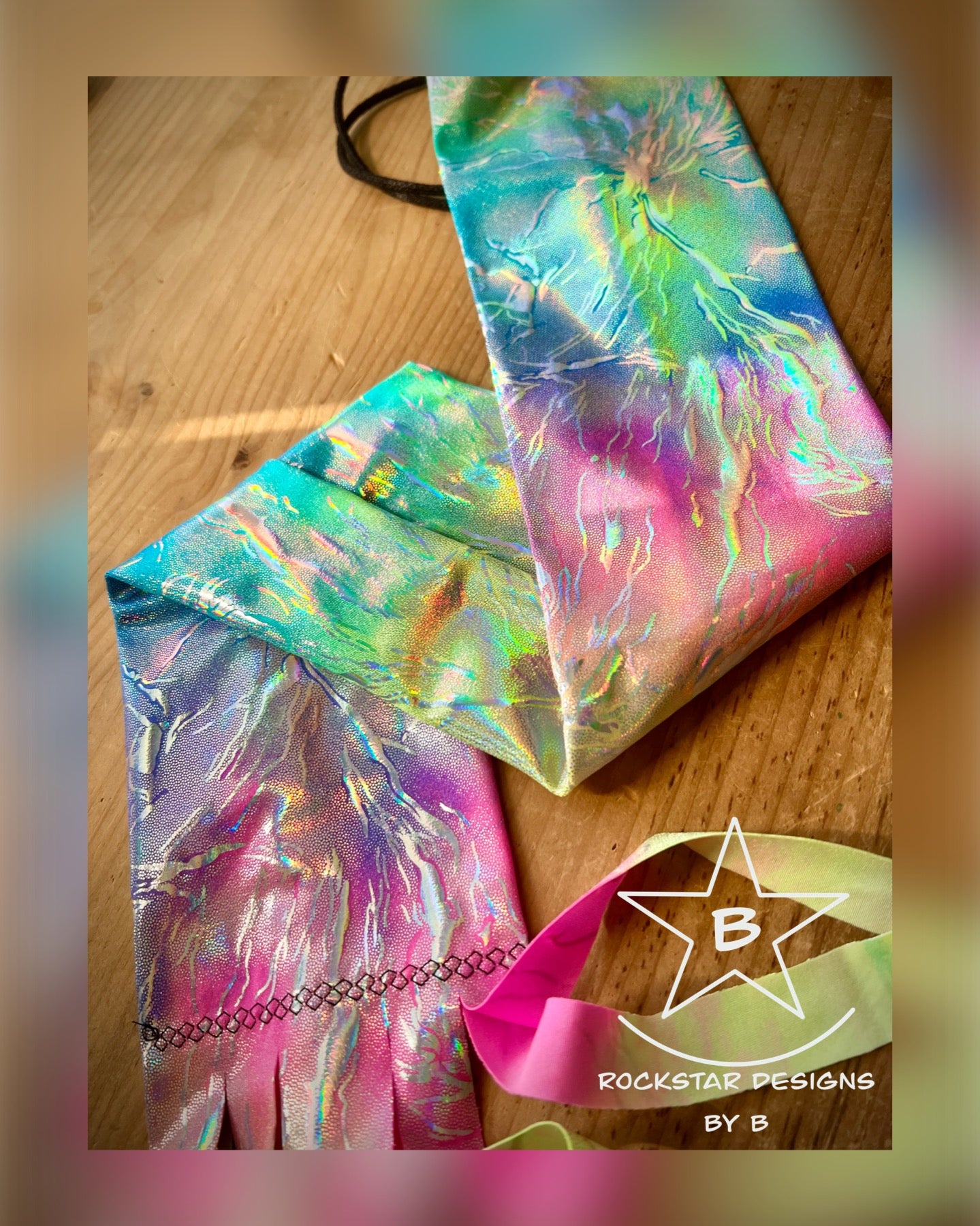Single Tube Tail Bag - Holographic Rainbow w/Silver Foil - RTS