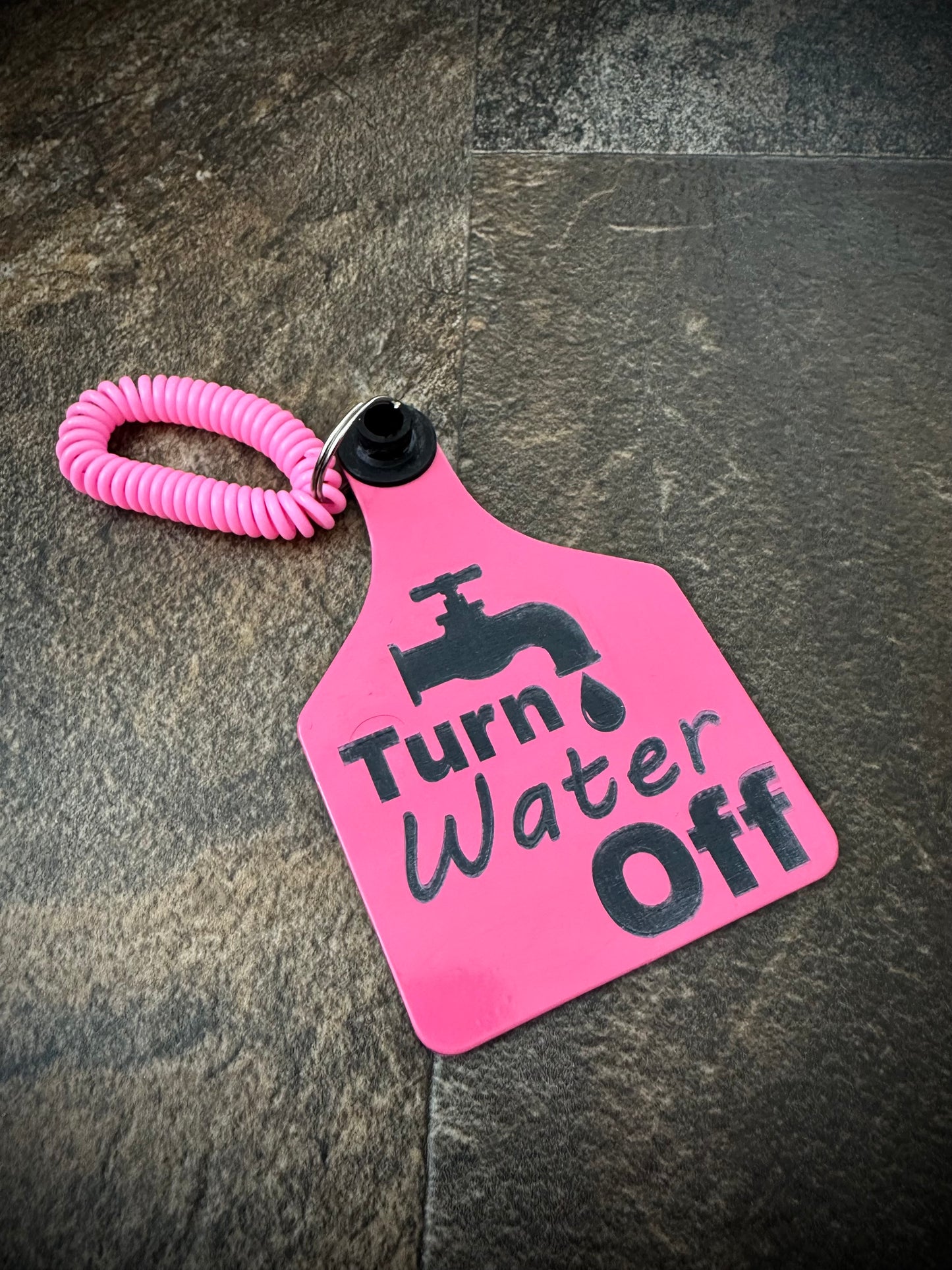 Turn Water Off Wristlet Tag