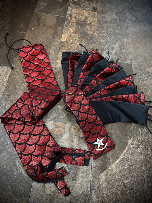 Matched Set - Set of 12 Mane Bags & 1 Tail Bag - Red Holographic Mermaid - RTS