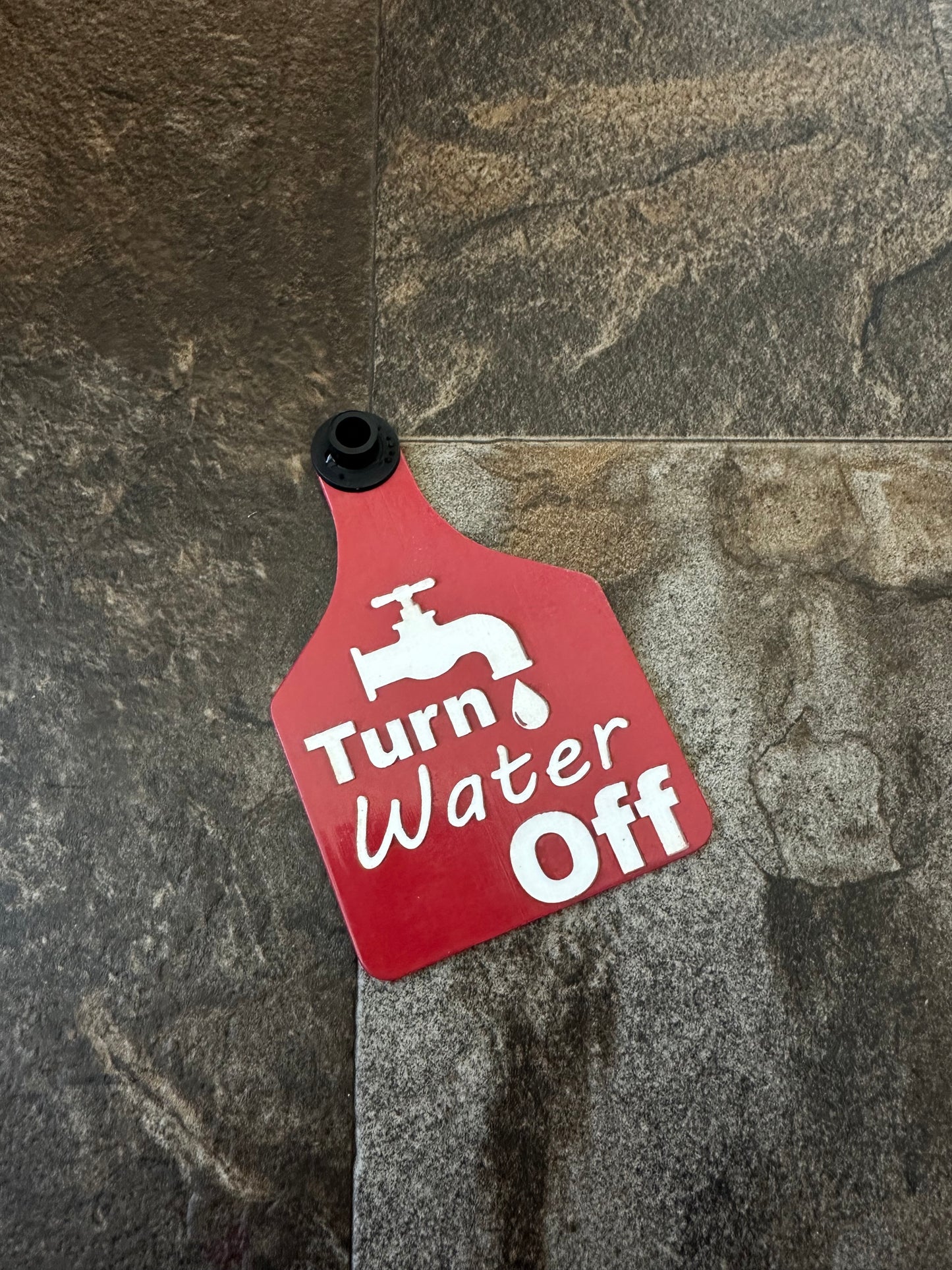 Turn Water Off Wristlet Tag