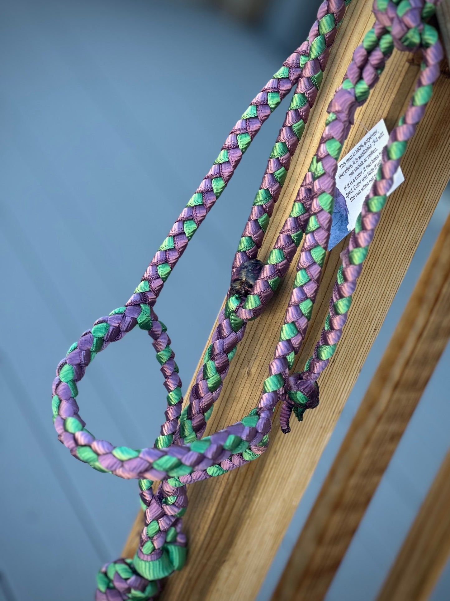 Rolled Nose Muletape Halter w/Removable 10’ Lead - Plumb Wine & Green - RTS