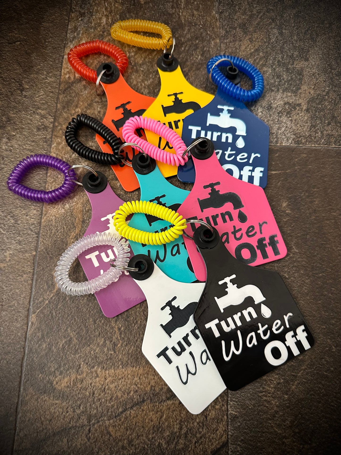 Turn Water Off Wristlet Tag