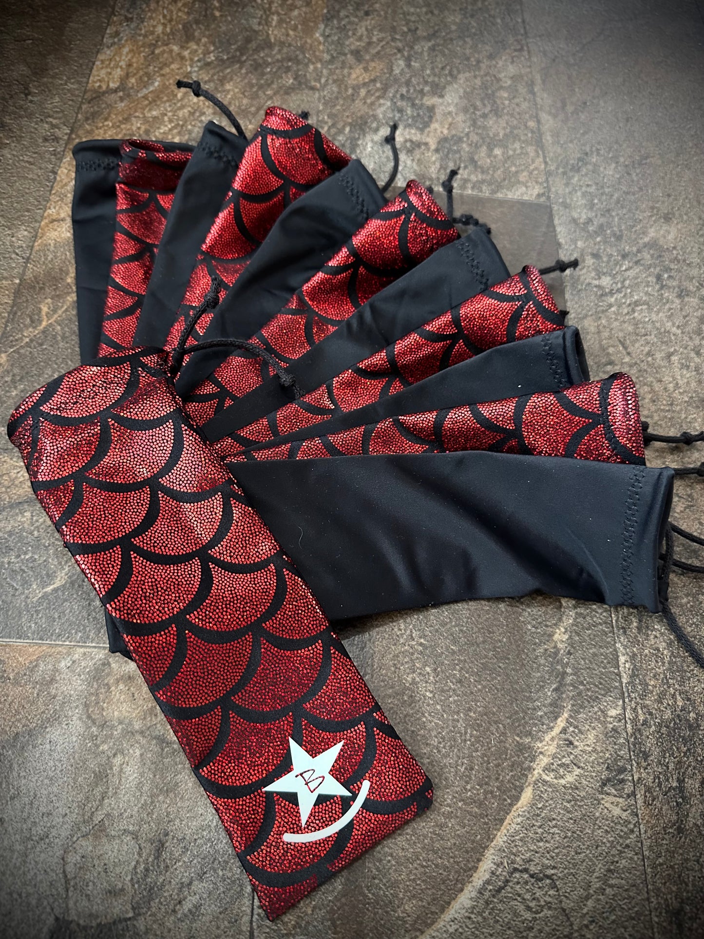 Matched Set - Set of 12 Mane Bags & 1 Tail Bag - Red Holographic Mermaid - RTS