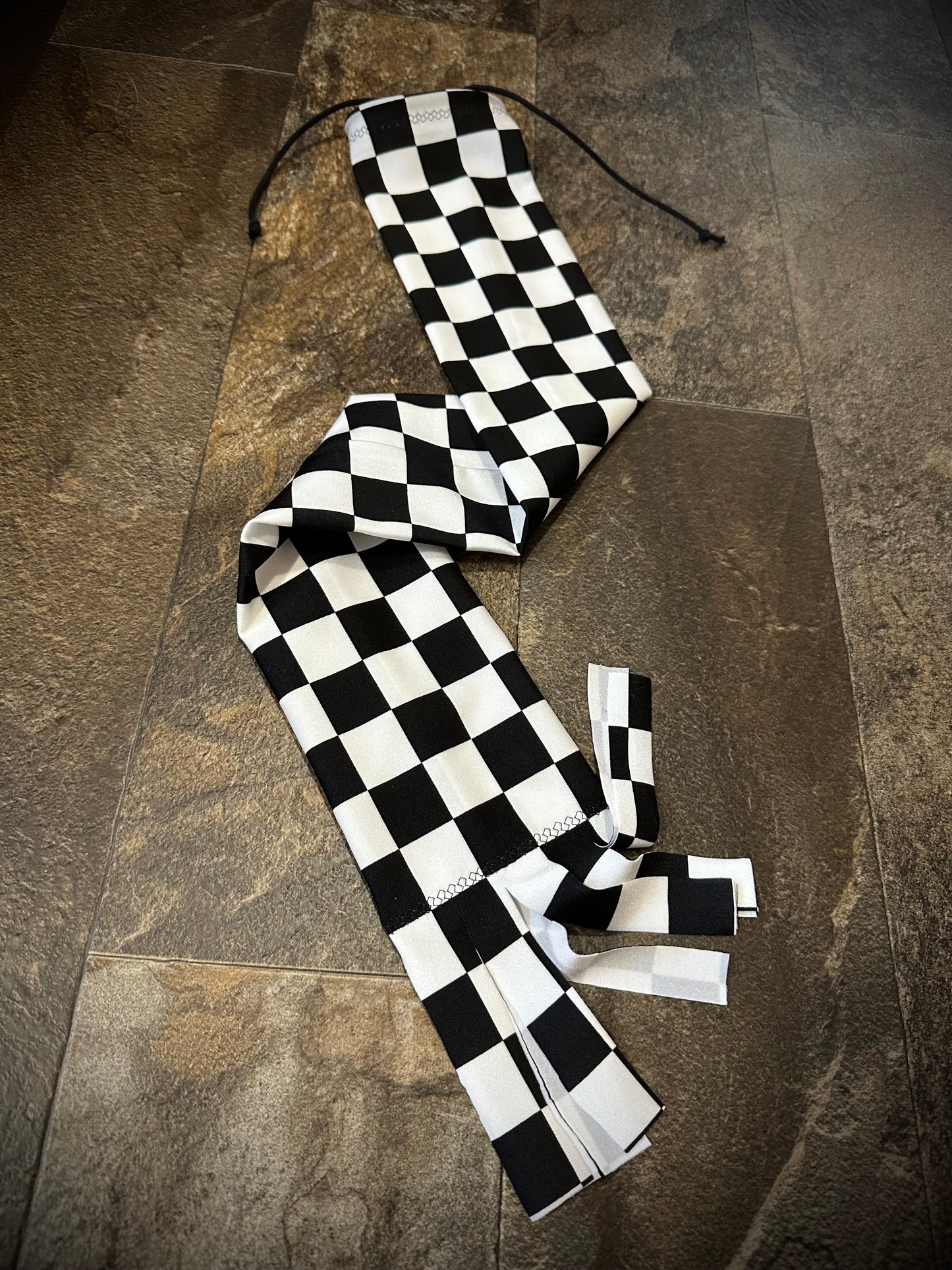 Single Tube Tail Bag - Black & White Checkered - RTS