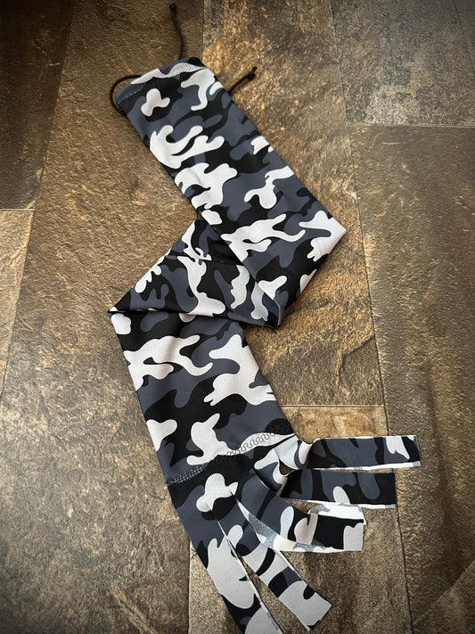 Single Tube Tail Bag - Black & Grey Camo - RTS