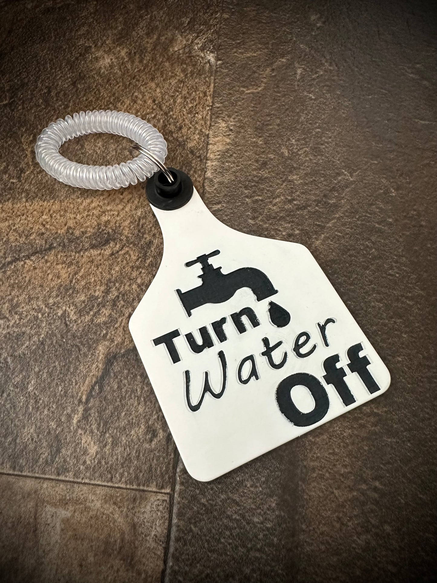 Turn Water Off Wristlet Tag