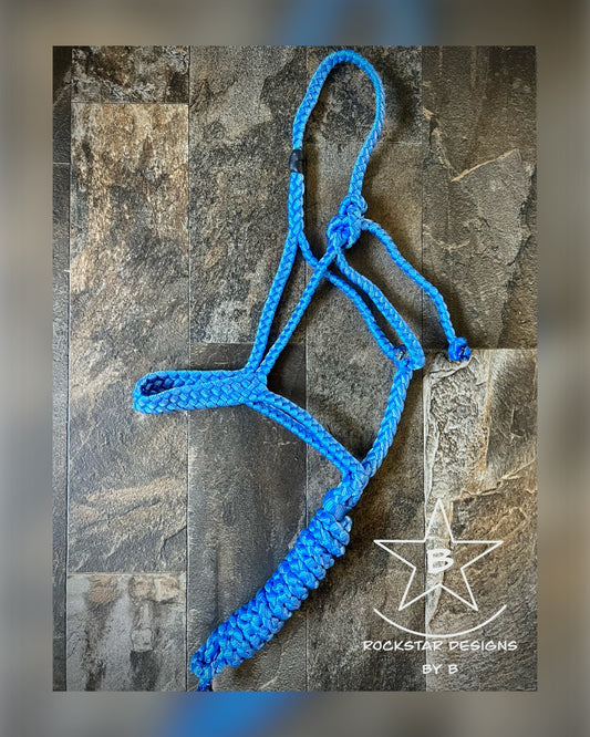 Muletape Halter w/10’ Lead - Average Horse - Blue