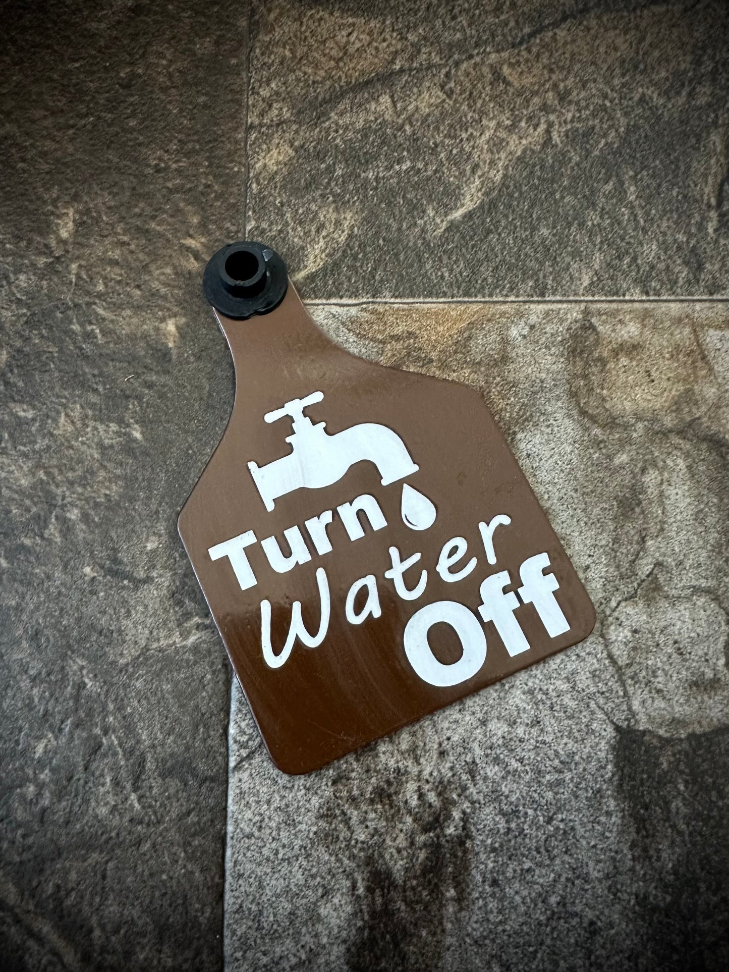 Turn Water Off Wristlet Tag