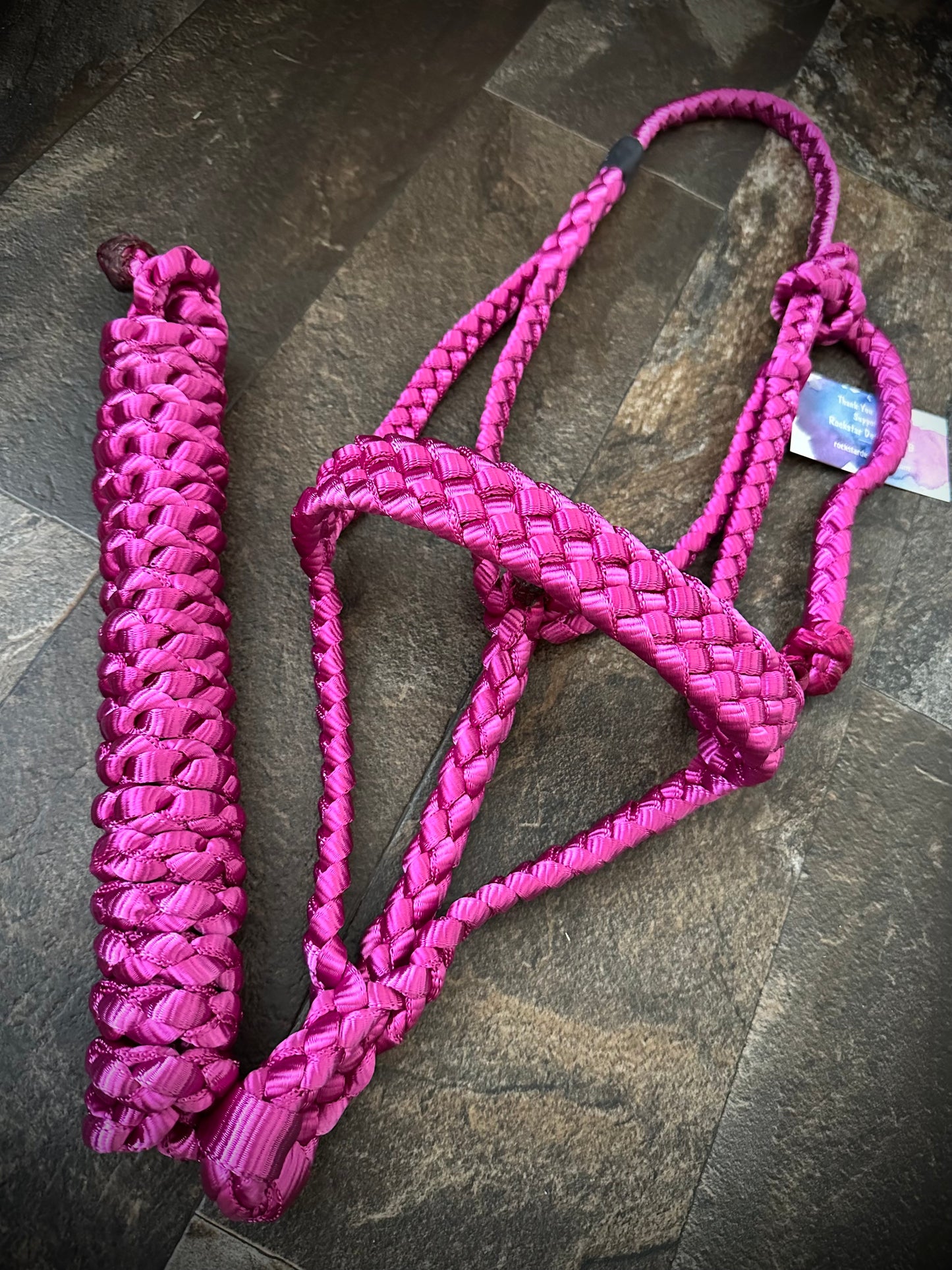 Muletape Halter w/10’ Removable Lead - Magenta - RTS