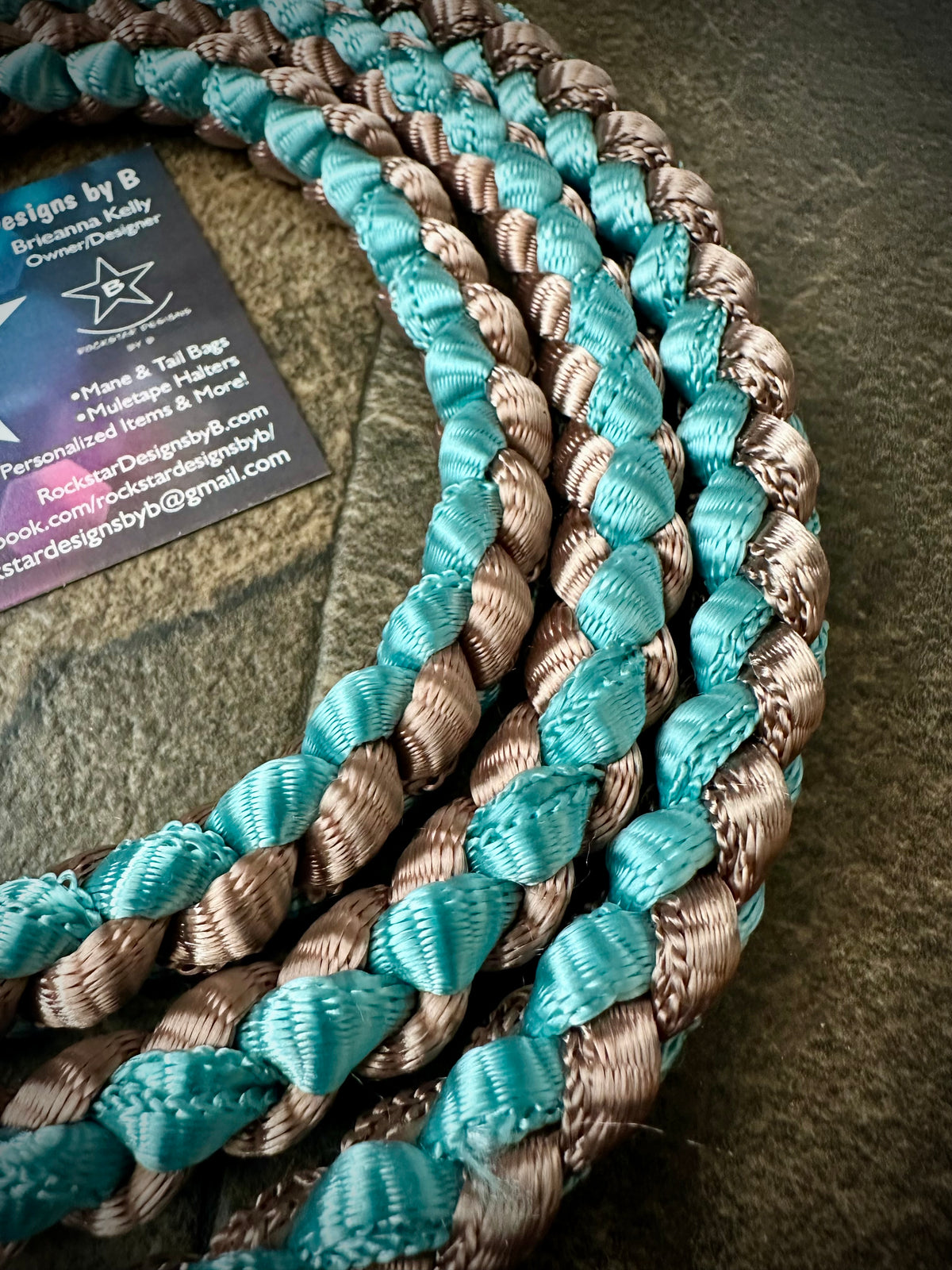 6’ Dog Leash - Medium - Turquoise & Bronze - RTS