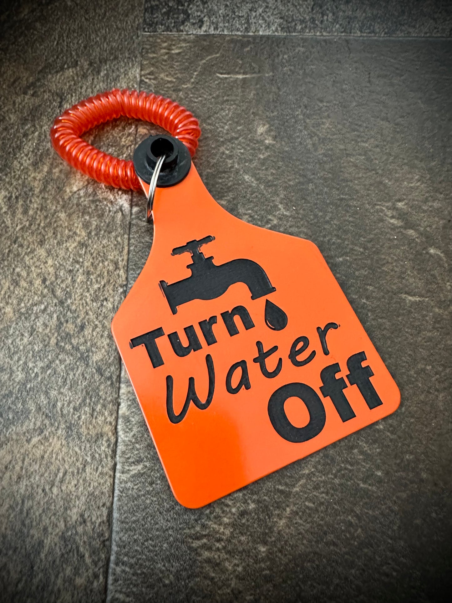 Turn Water Off Wristlet Tag
