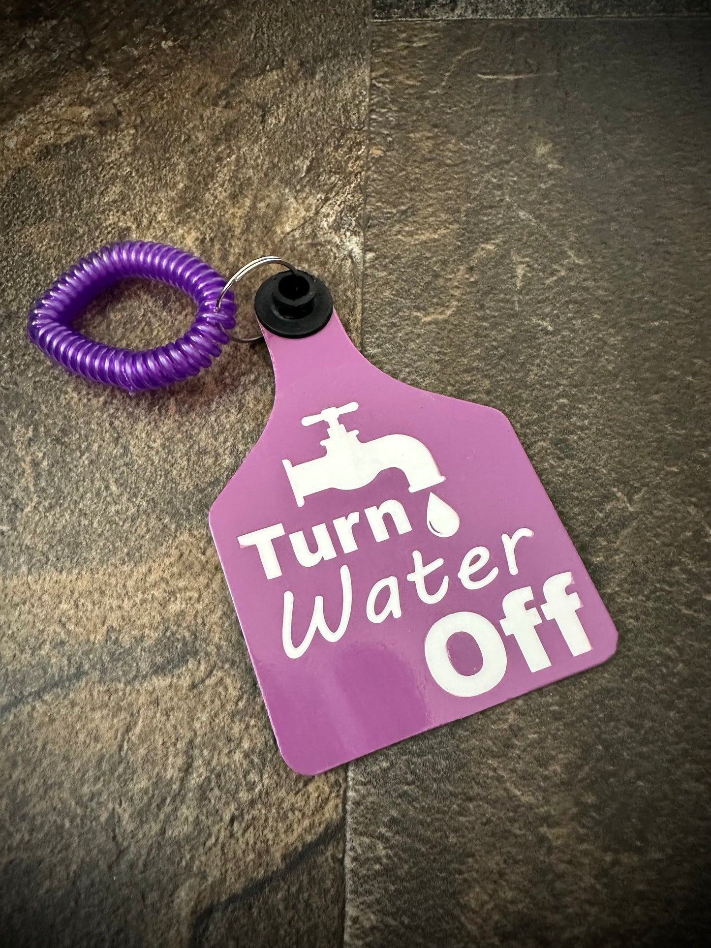 Turn Water Off Wristlet Tag