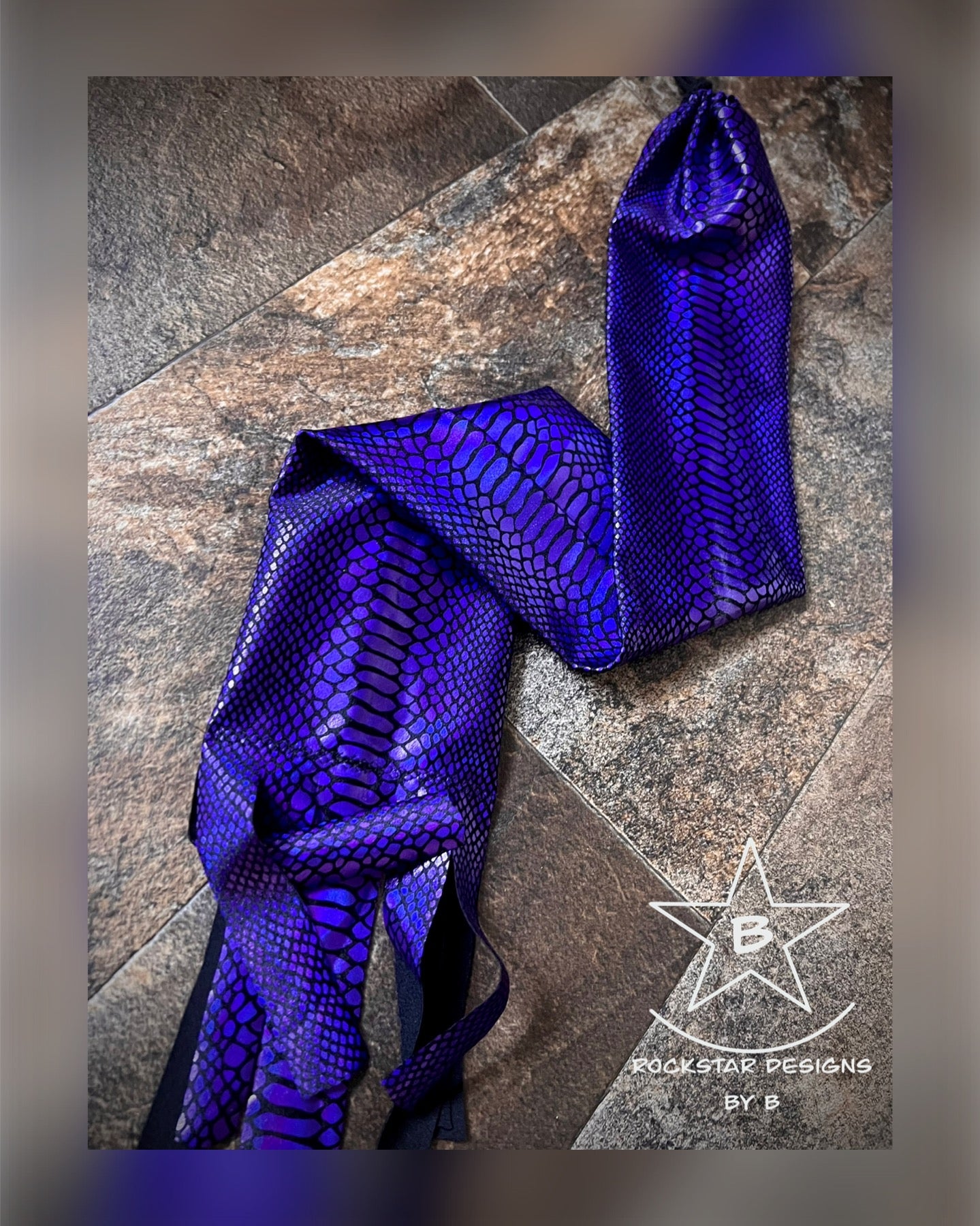 Single Tube Tail Bag - Holographic Purple Scales