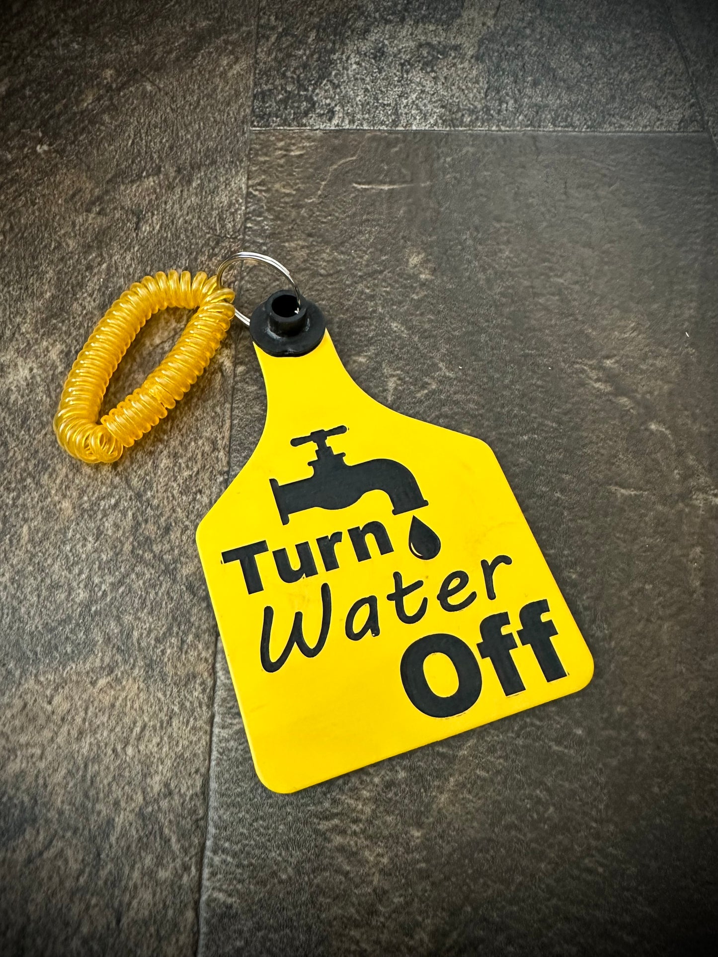 Turn Water Off Wristlet Tag