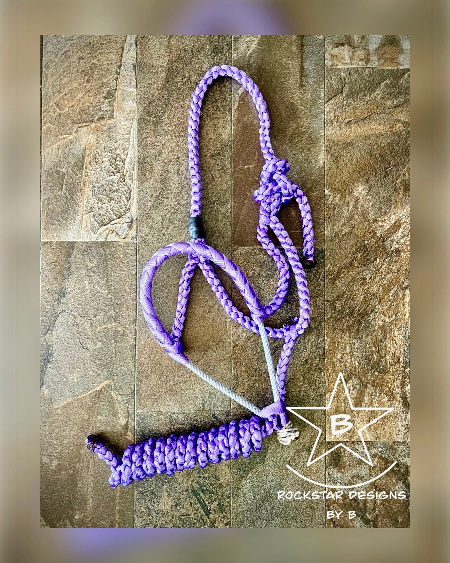 Lariat Braided Nose Muletape Halter w/10’ Lead - Purple