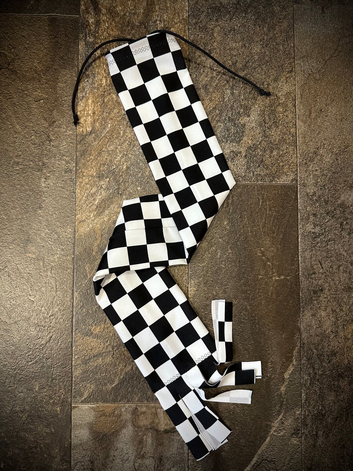 Single Tube Tail Bag - Black & White Checkered - RTS