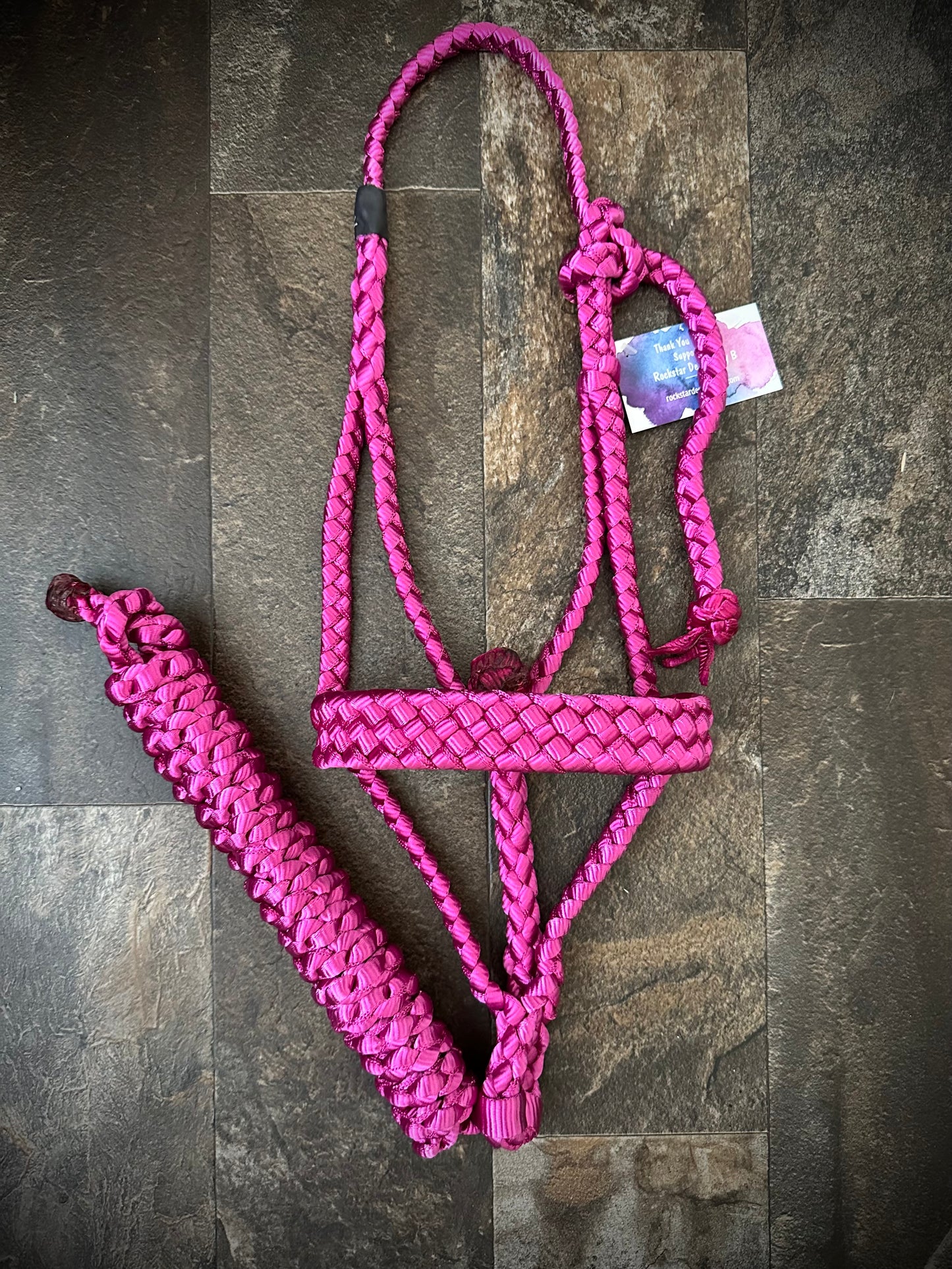Muletape Halter w/10’ Removable Lead - Magenta - RTS