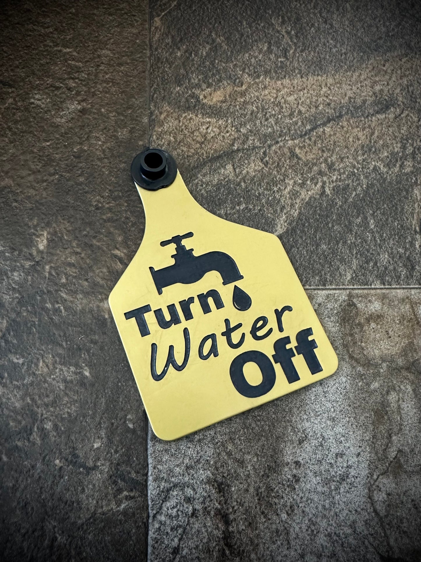 Turn Water Off Wristlet Tag
