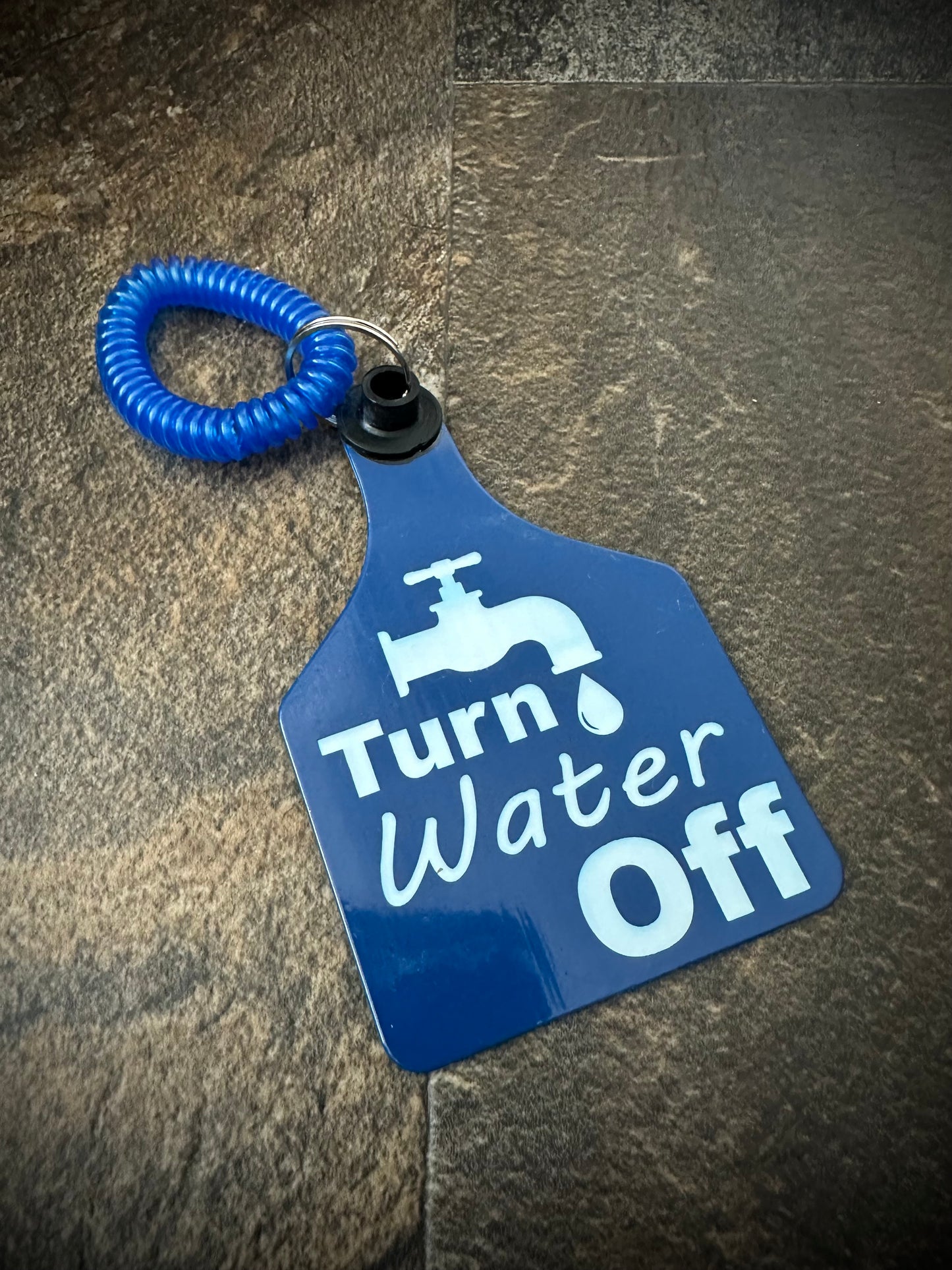 Turn Water Off Wristlet Tag