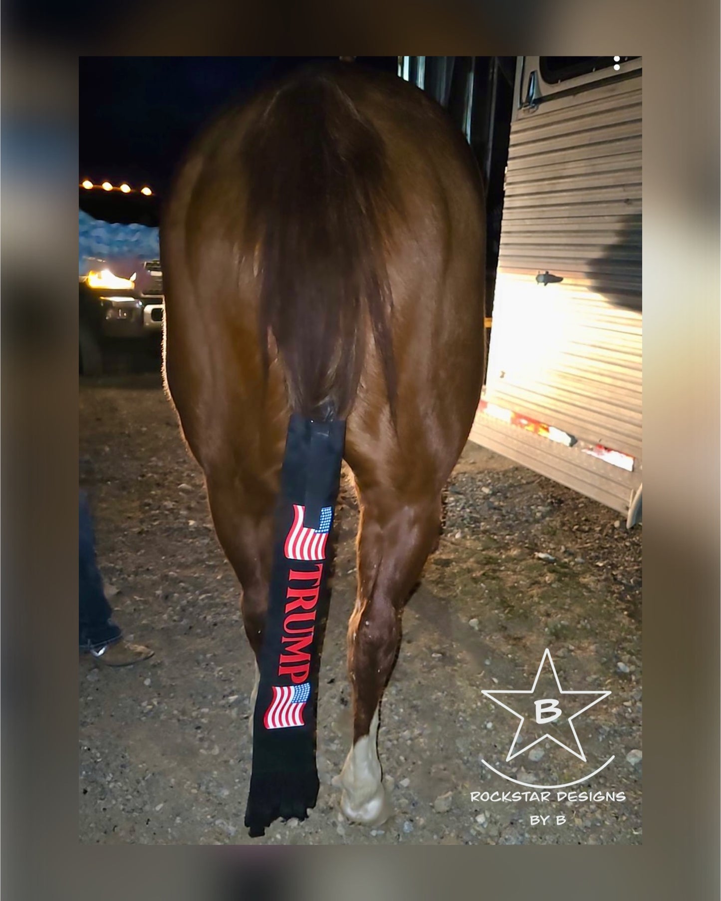 Personalized Canvas w/Velcro Tail Bag - Average Horse (Single Tube)