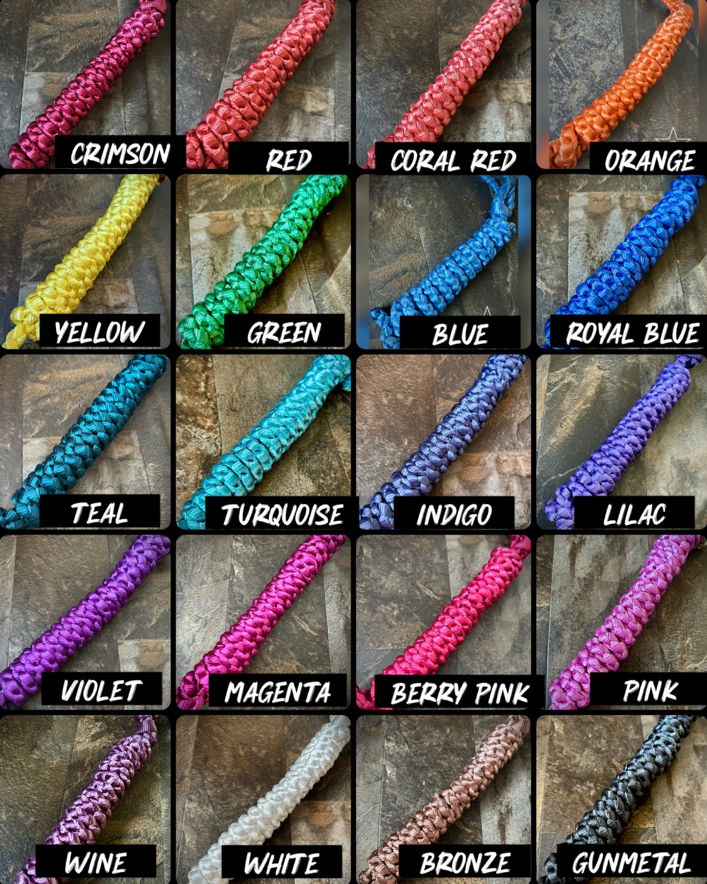 *Made to Order* Muletape Halter w/10’ Removable Lead -Average Horse