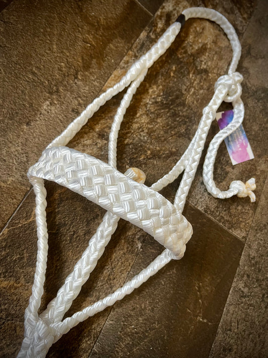 Muletape Halter w/Removable 9’ Lead - White - Average Horse - RTS