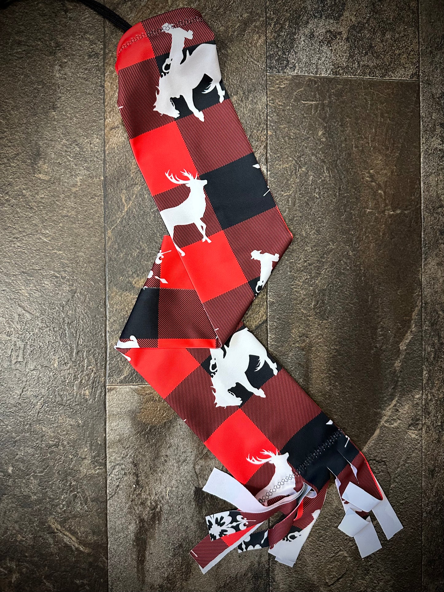 Single Tube Tail Bag - Red Plaid w/Bronc & Elk - RTS