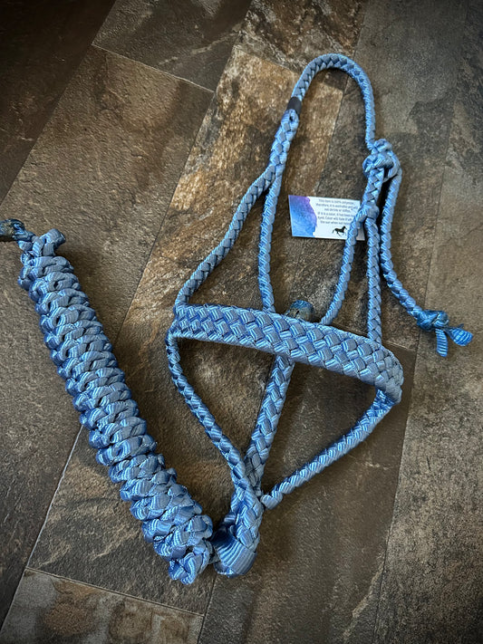 Muletape Halter w/Removable 10’ Lead - Slate Blue