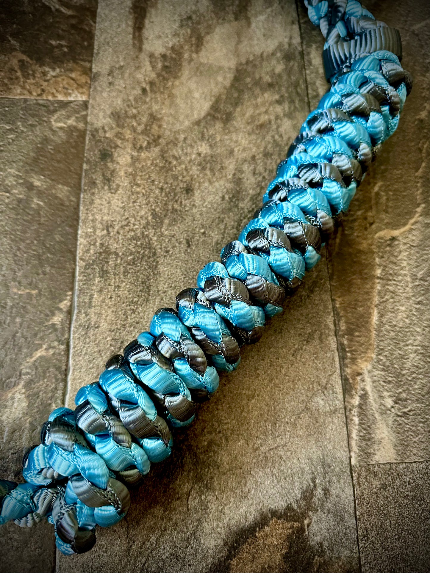 Muletape Halter w/Removable 10’ Lead - Gunmetal Grey & Teal