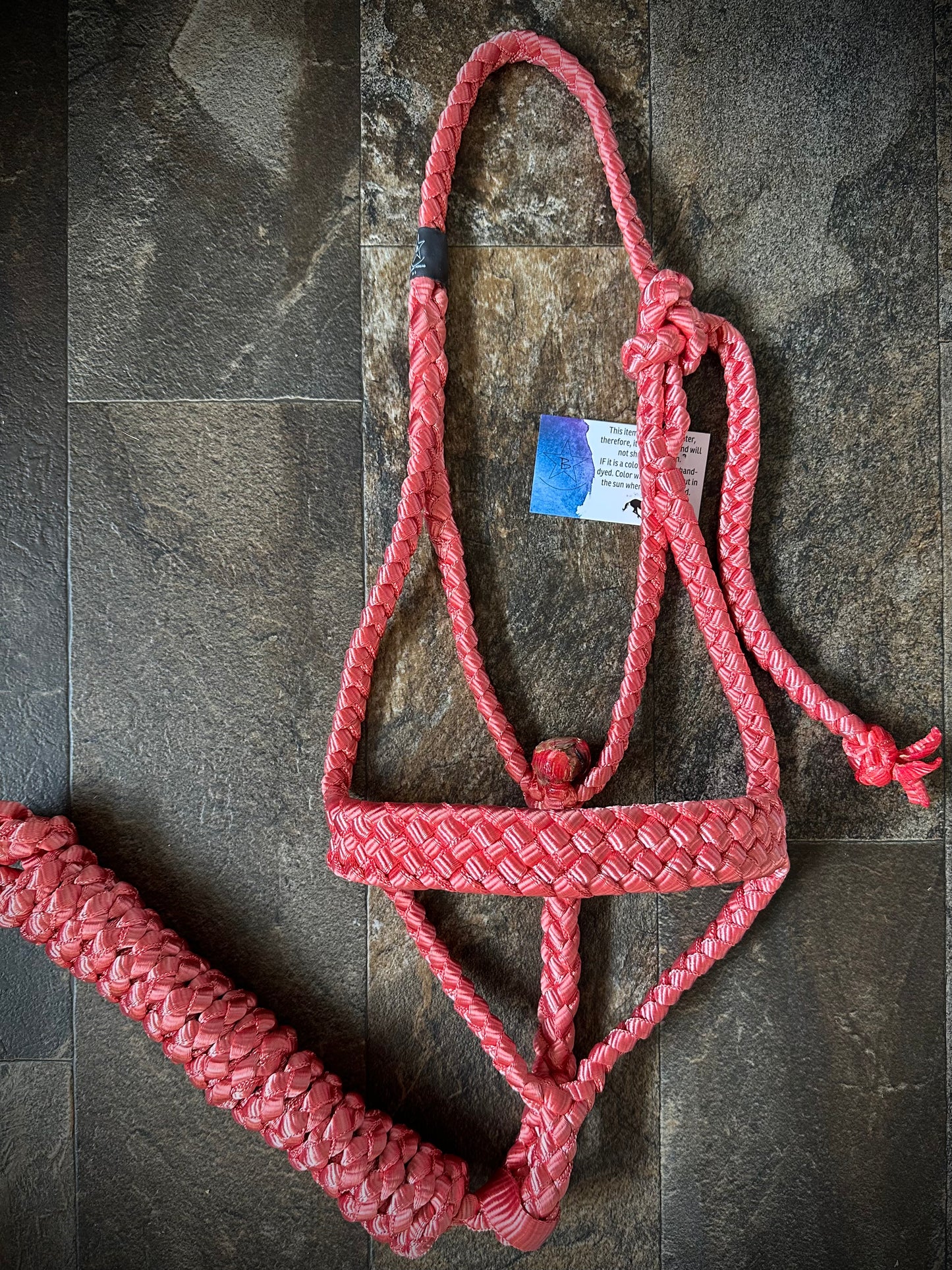 Muletape Halter w/Removable 10’ Lead - Rosy Red