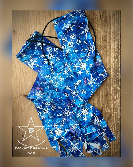 Single Tube Tail Bag - Blue/Purple Marble Snowflakes